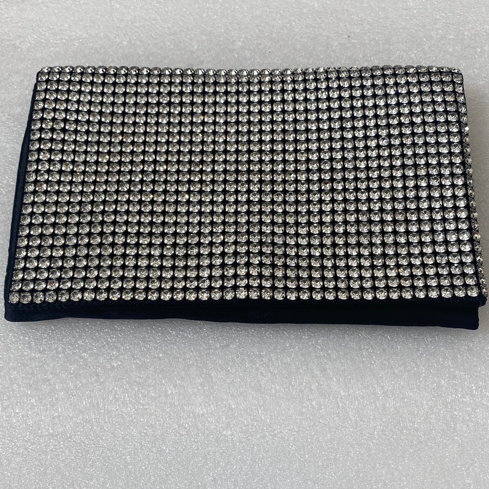 Black Clutch with Silver Rhinestones